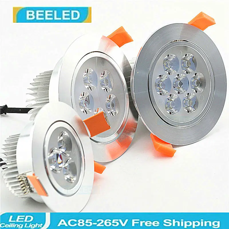 6Pcs/Lot 3W 5W 7W dimmer 300LM White Warm White LED Ceiling Lights