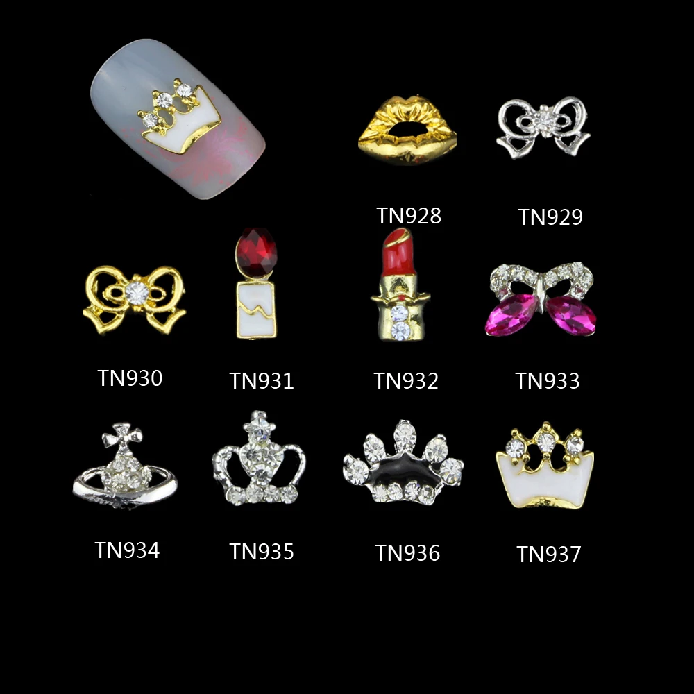 New 10pcs/pack Alloy Metal Nail Art 3d Nail Jewelry Charms DIY Nail Art