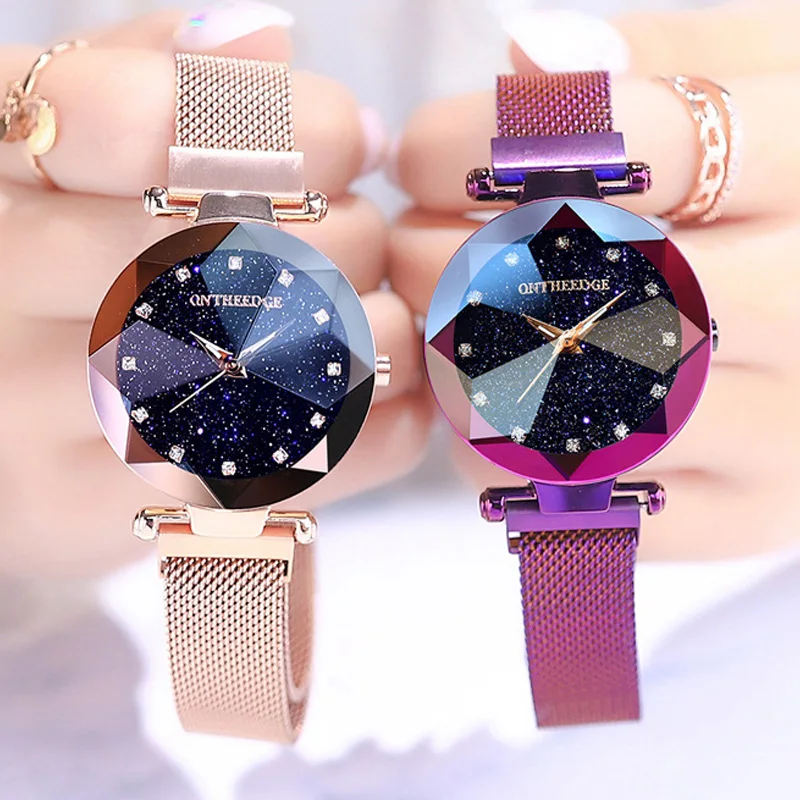 

Fashion Ladies Wristwatches Luxury Rose Gold Women Starry Sky Magnet Watch Waterproof Clock Gift Relogio Feminino Montre Femme