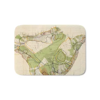 

Vintage Map Of Hawaii Island (1906) Bath Mat 21" x 34" Rugs Flannel Door Mats Waterproof Kitchen Bedroom Carpet