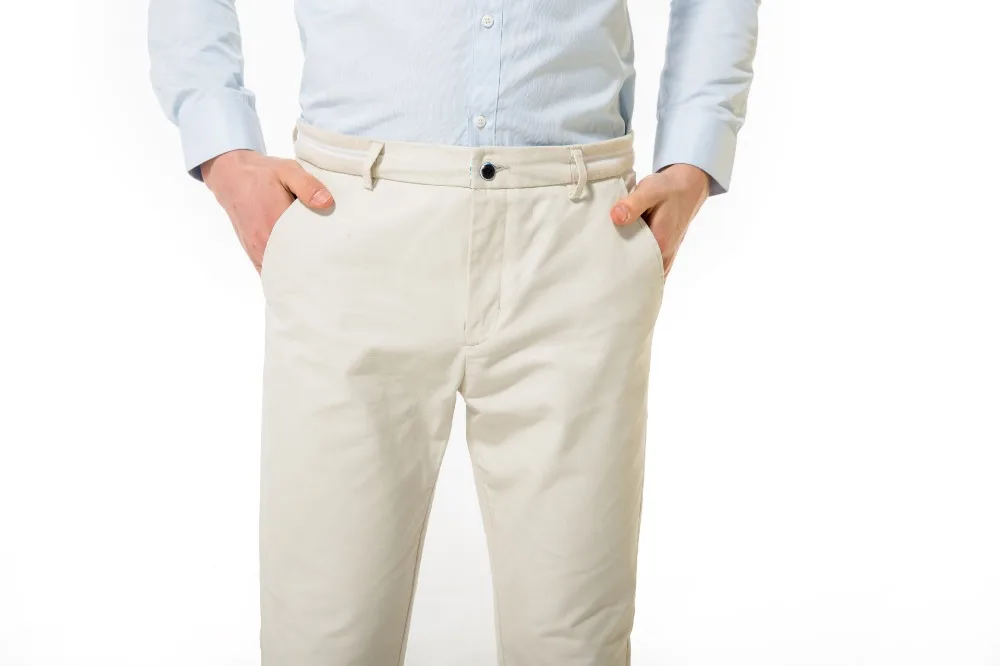 Новый Повседневный стиль Slim fit Большой размер прямые брюки модные однотонные мужские брюки