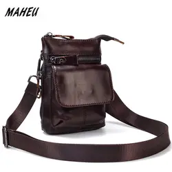 MAHEU мужская сумка на плечо Маленькая поясная сумка двойная сумка через плечо легкие сумки из натуральной кожи коровья кожа поясные сумки