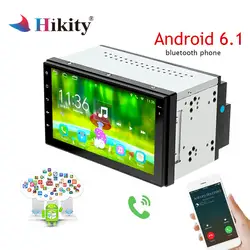 Hikity 2 din автомагнитола Android 6,1 gps навигация Wifi четырехъядерный 7 дюймов Автомобильный стерео аудио плеер USB Bluetooth плеер авторадио