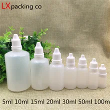 

100PCS 5ML 10ML 15ML 20ML 50ML 100ML PE Plastic Perfumes Empty Packaging Water Bottles Dropper Small Container Free Shipping