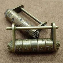 Caja de cofre de joyería de estilo antiguo chino antiguo Zine de aleación de alta Calidad código candado con bloqueo con contraseña marca pequeña nueva