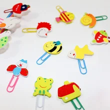 12 шт./компл. Kawaii Мини мультфильм Деревянный животных Бумага Зажимы Шпильки staionery Bookmarker партии Свадебные украшения сувениры