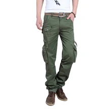 Новые мужские военные длинные брюки Брюки камуфляжные армейские карго рабочие сафари больше карманов Брюки Повседневная Высококачественная спортивная одежда