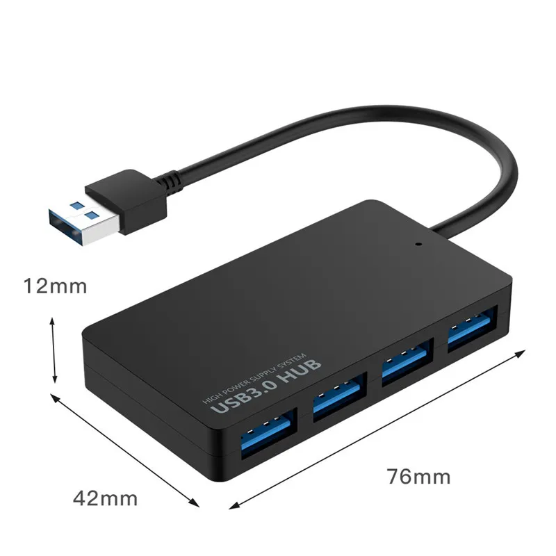 4 Порты и разъёмы USB 3,0 концентратор 5 Гбит/с супер Скорость USB разветвитель адаптер кабель синий светодиодный Для iMac Тетрадь ноутбук