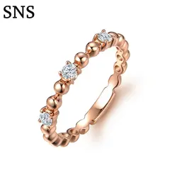 100% натуральные бриллианты Solid 14 К розовое золото (AU585) обручение обручальное кольцо для Для женщин элегантный уникальный Мода группа