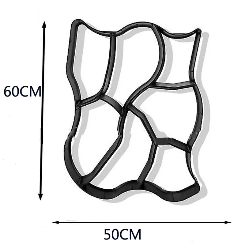 Садовое украшение, хорошее качество, сад, декорированные инструменты, форма для DIY, камень, пластик, неровная садовая тротуарная форма - Цвет: Черный