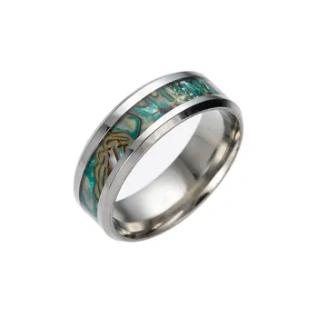 

Punk Style Wedding Engagement Party Conch Colour Ring For Men's Ring Stainless Steel Anniversary Ring Couples Rings *30