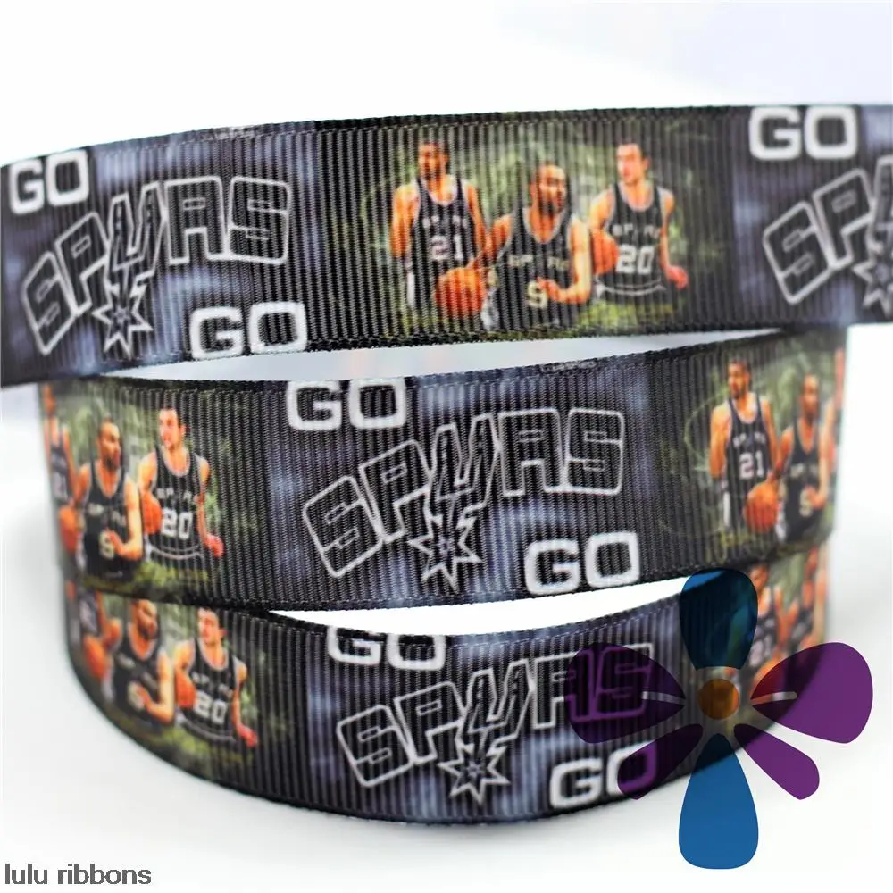 Buy 6 75mm Basketball Star Printed Grosgrain Ribbon