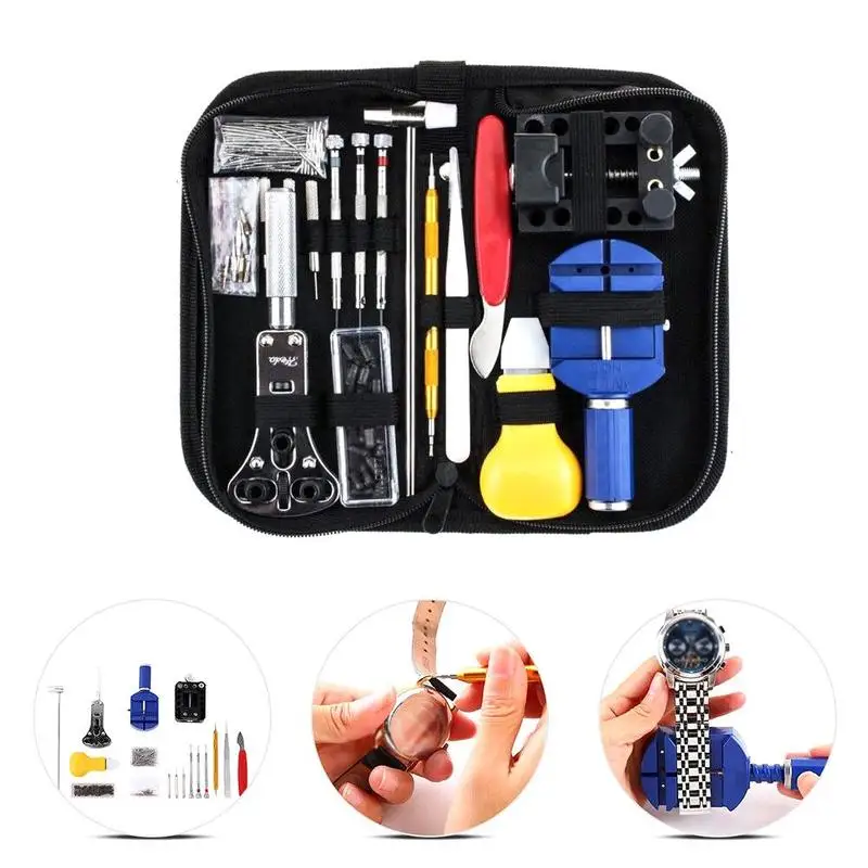 

147PCS/Set Watch Repair Tool Kit Watch Link Pin Remover Case Opener Spring Bar Remover Repair Tool Kit