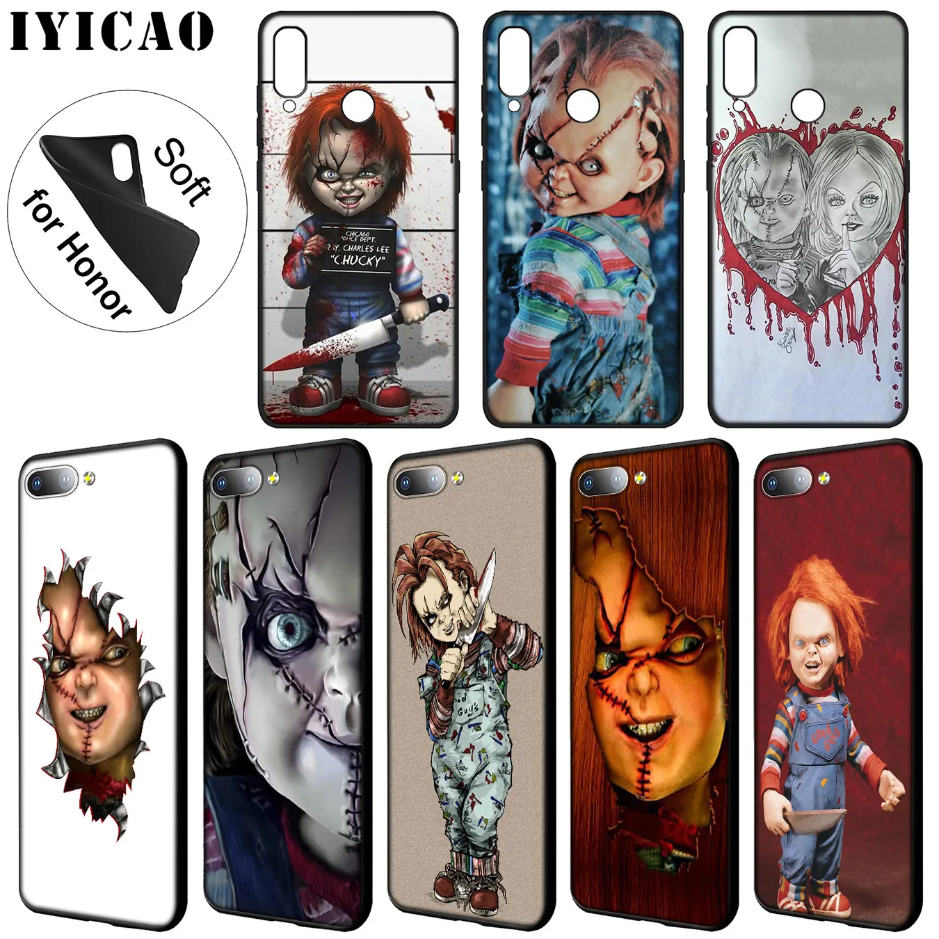IYICAO Charles Lee Ray кукла Чаки хит продаж чехол для Huawei Y9 Y7 Y6 Prime 2019 Honor 20 8C 8X 8 9 9X 10 Lite 7C 7X 7A