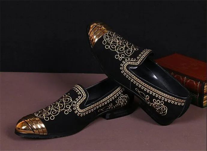 Erhöhte Kopf Sh Eisenkonstruktion Hochhackigen Männlichen Bühne Stickerei Runden Schuhe Mit Absätzen Pic Ochsen Hohen Leder Persönlichkeit As 0HqPRA
