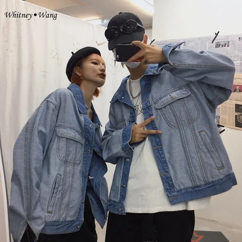Whitney Femmes Designer Mode 2019 2 Veste Jean Denim Wang Style Côtés Streetwear Porter Manteau Automne Printemps rHqUrB1wO