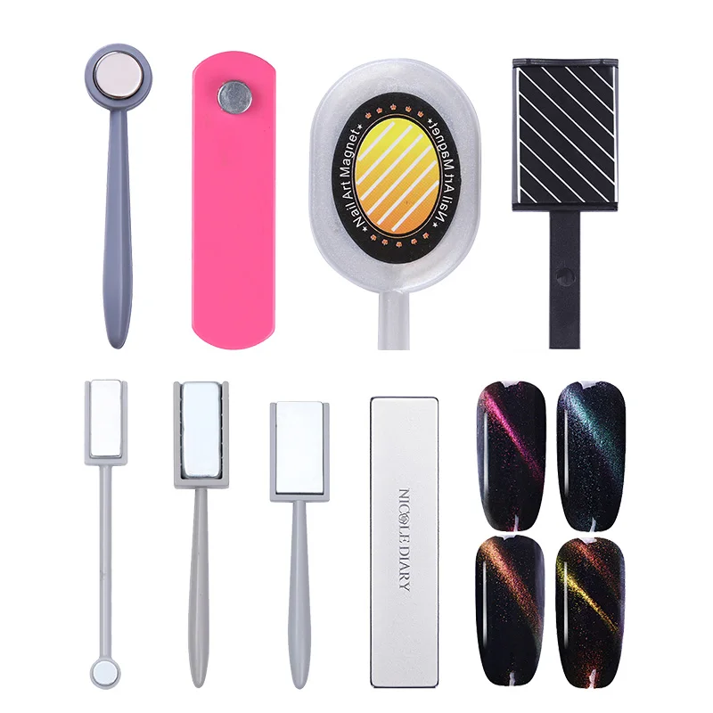 

NICOLE DIARY Cat Eye Magnetic Stick for UV Gel 3D Effect Strong Magnet Board Manicure DIY Nail Art Tool for Nail Gel Polish
