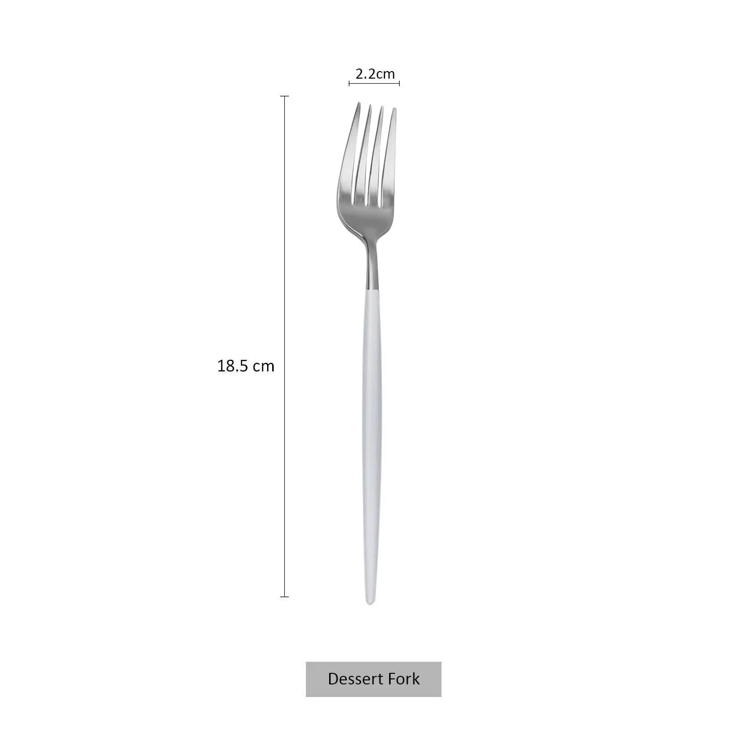 Корейский набор столовых приборов 304 из нержавеющей стали, набор столовых приборов, портативная посуда из серебра белого цвета, нож, вилка, ложка, палочки для еды, столовый набор - Цвет: Dessert Fork