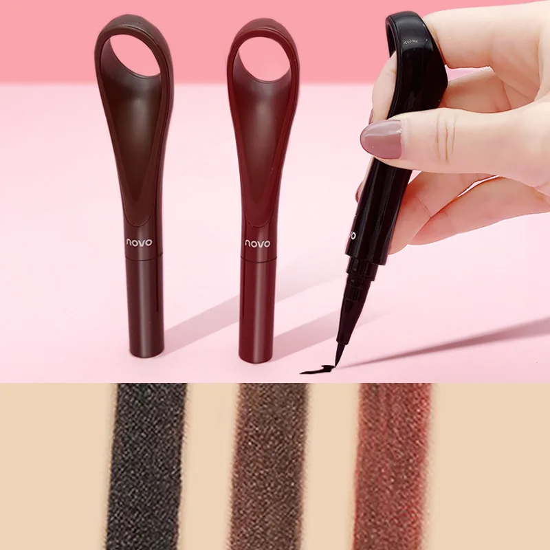 

NOVO 3 Colors Dexterous Fingertip Eyeliner Pen Black Brown Wine Red Liquid Eyeliner Pencil Makeup Waterproof Quick Dry Eye Liner