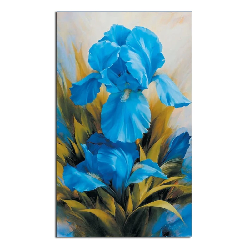 Buy Blue Flowers 39x65cm Needlework Diamond Embroidery