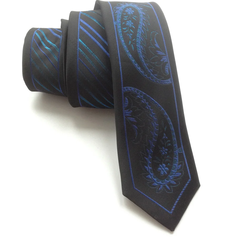 Классический дизайн галстук Панель тощий галстук черный с красной полосой большой Пейсли Gravata для нарядная одежда, Бесплатная доставка