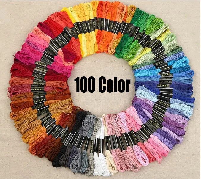 

100 Color Thread Sewing & Fabric DIY embroidery handmade thread polyester Set wholesale FG272