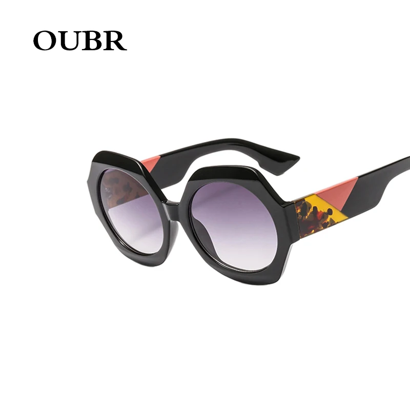 OUBR2019 новые женские солнцезащитные очки с многоугольной оправой дамы тенденция
