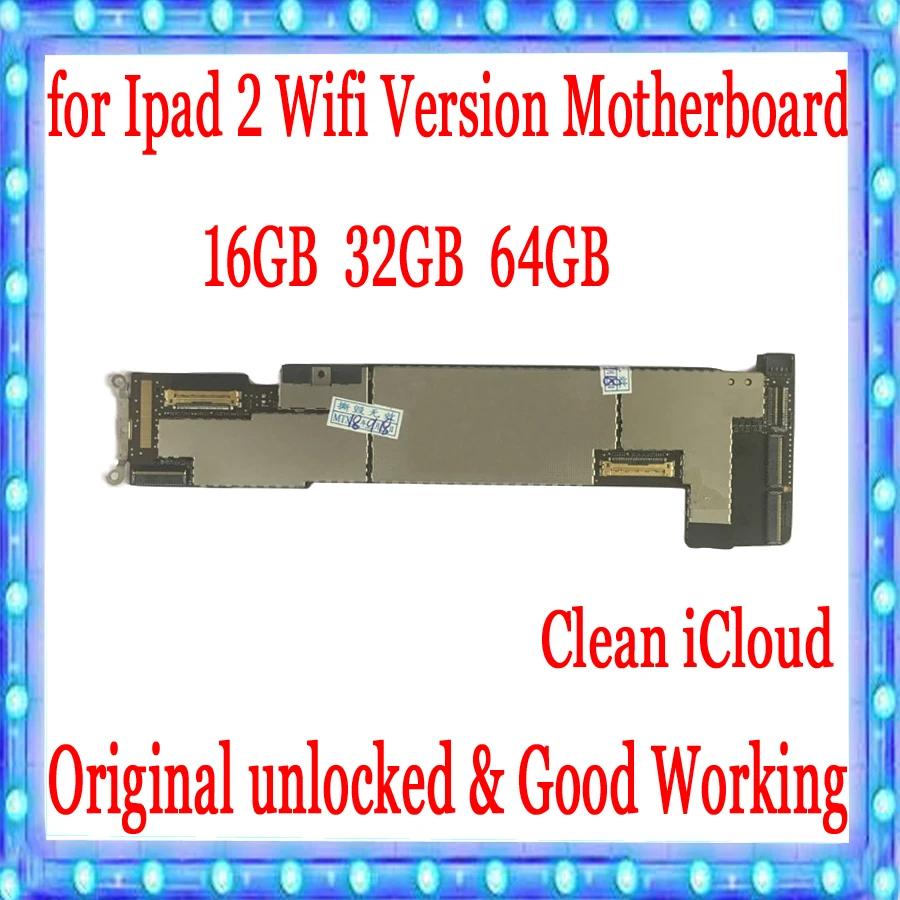 Заводская разблокированная материнская плата для ipad 2, wifi версия и wifi+ 3g версия Оригинальная для ipad 2 материнская плата с IOS, 16 ГБ 32 ГБ 64 ГБ