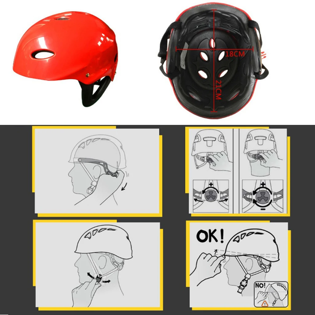 Ультра-светильник для водных видов спорта, аварийно-спасательный шлем для велоспорта, катания на коньках, защита головы, Красный защитный шлем для водных видов спорта