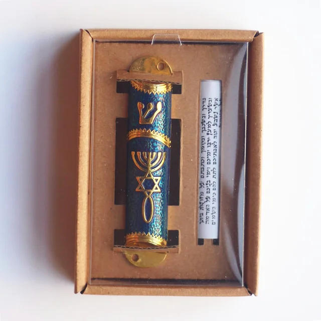 Religion Jewish Mezuzah Case Hand made Mezuza With Torah parchment