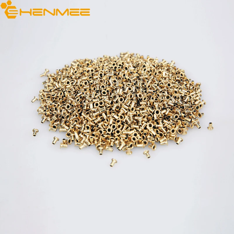 

1200Pcs/Bag Bee Tools Copper Eye Nest Box Threading Nest Box Copper Eye Beekeeping Tools Apiculture Beehive Supplies