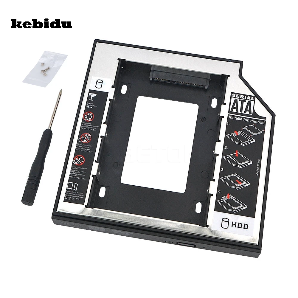 

Kebidu to SATA 2nd HDD Caddy 9.5mm for 9mm 9.5mm SSD Case Hard Disk Drive Enclosure Bay for Notebook ODD Optibay DVD-ROM