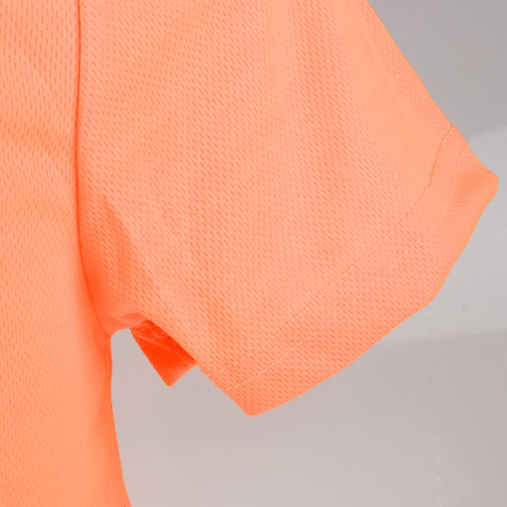 Round Neck Safety Clothing Reflective High Visibility Workwear Short Sleeve Fluorescent for Men with Reflective Tape Quick Dry