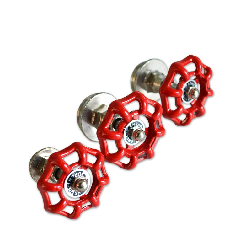 

2pcs/lot DIY Home Decoration Red Hand Wheel LOFT Industrial winds Decorative Hand wheel Stop Valve Spool Turbine Pipe fittings