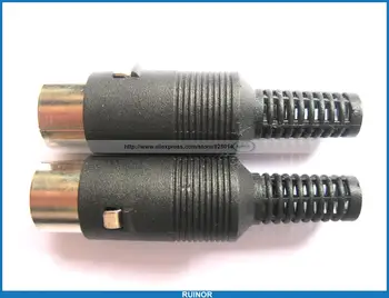 

10 Pcs DIN Plug Connector 5 Pin with Plastic Handle