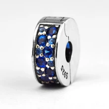 DIY Подходит для Pandora Beads браслеты мозаика сияющая элегантность клип-шармы 925 пробы-серебро-ювелирные изделия