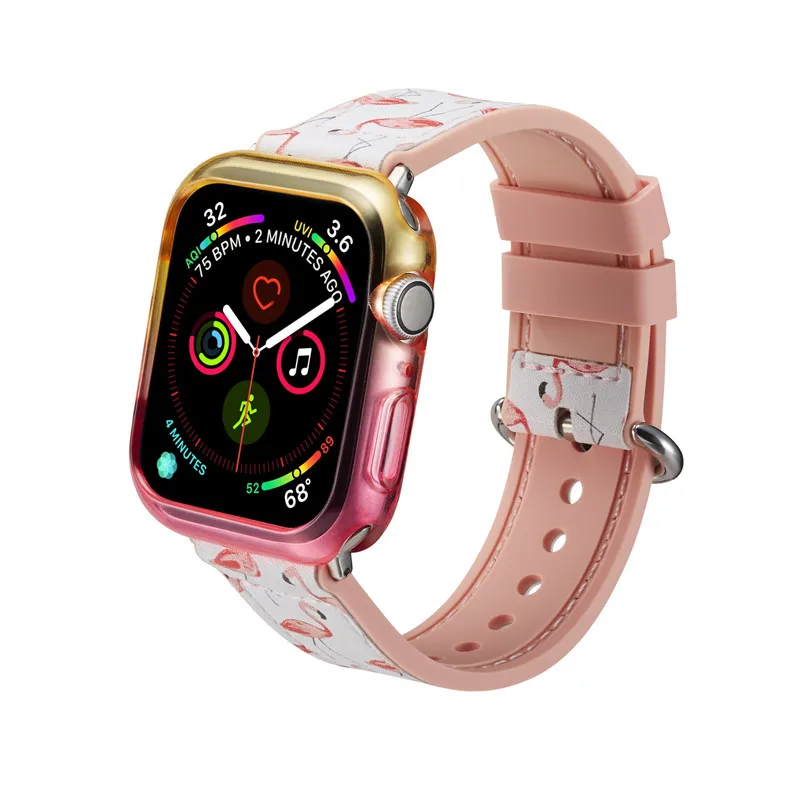 Аксессуары для наручных часов Apple Watch корпус Series4 Dazzle градиентный Мягкий чехол из