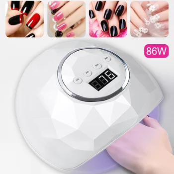 

2019 Hot 1 Pcs UV LED Nail Dryer Lamp Curing Light 86W Gel Polish Quick Drying Manicure Tool Hot Mdf