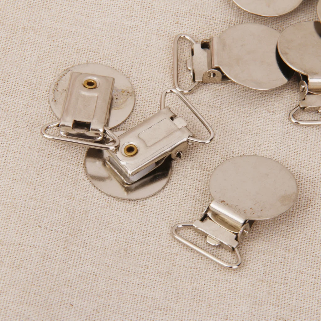 20x Round Lead Free Suspender Pacifier Dummy Clip Buckle Ribbon Sewing 20mm