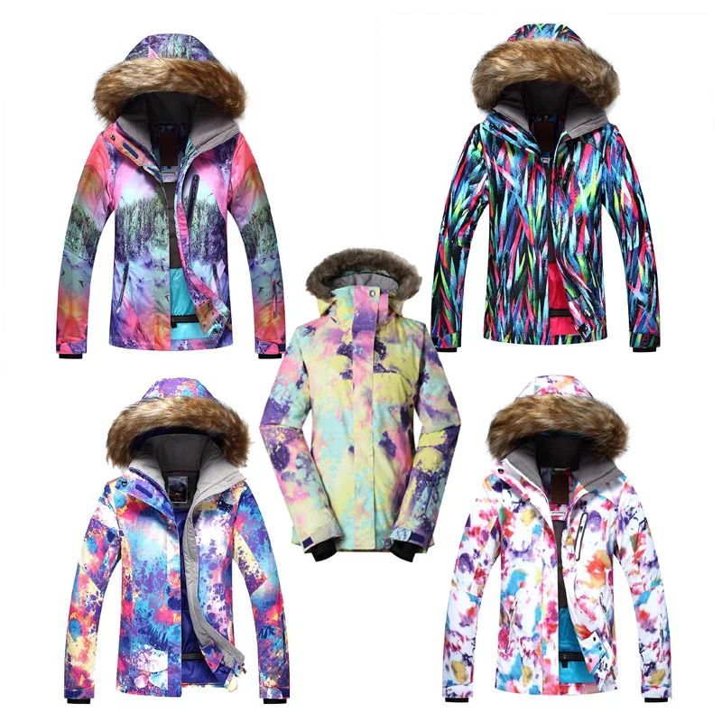 

GS Hair Hat Women's Ski Coat Snowboarding Jackets 10K waterproof windproof breathable winter outdoor sports wear Girls Snow suit