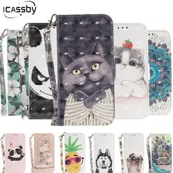 3D Bling Panda СПС Etui huawei Y9 2018 Чехол Флип кожаный бумажник слота телефон Сумки Чехлы для Coque huawei y9 2018 крышка