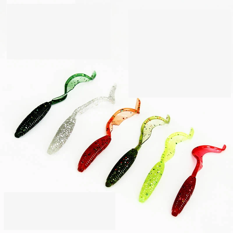 10p Soft Plastics Lures Curly Tail Soft Lure Long Curly Tail Fishing