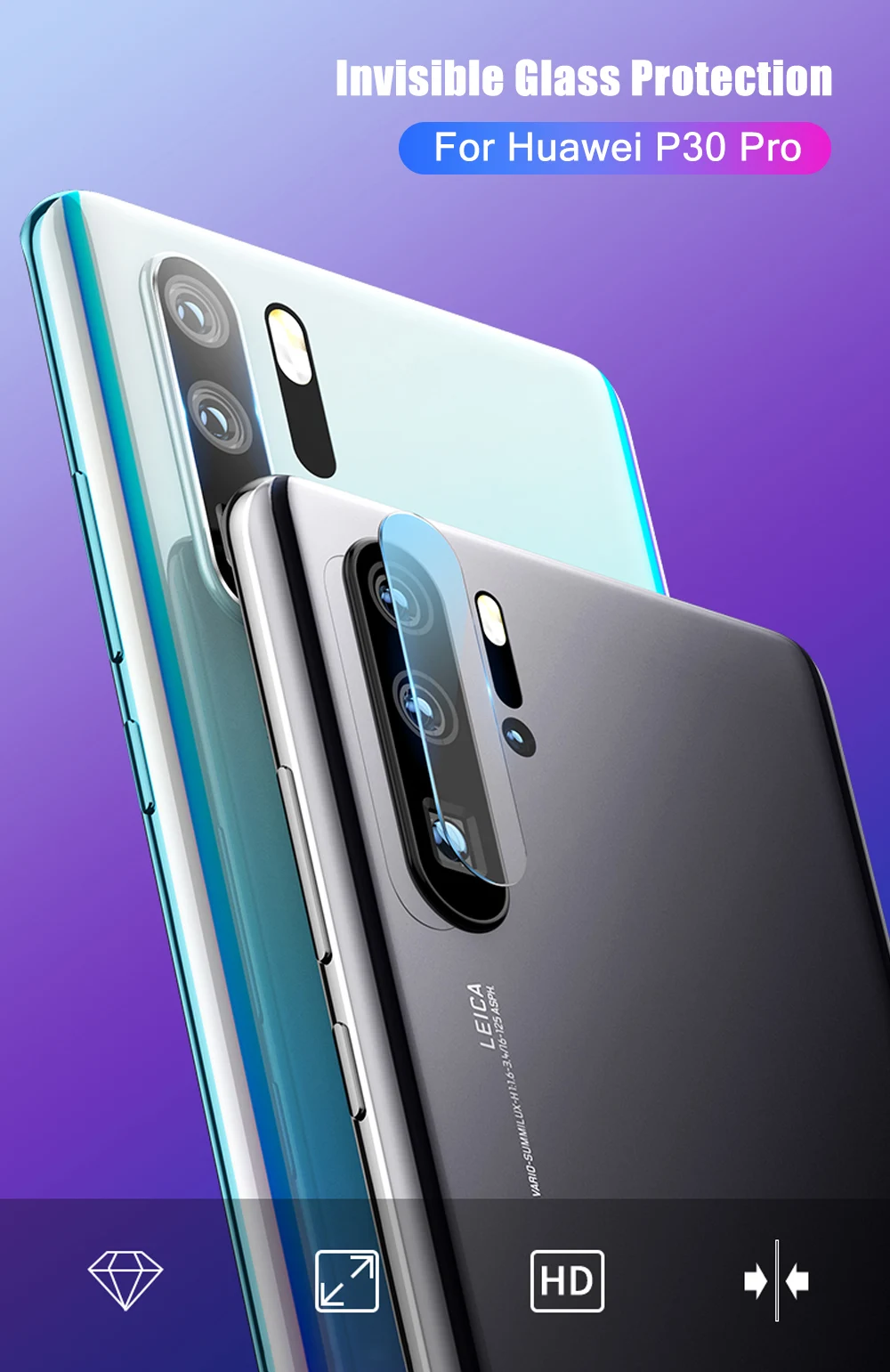 2 шт для huawei P30 Pro объектив камеры закаленное стекло протектор задняя защита для экрана камеры стеклянная пленка для huawei P30 Pro P30 Lite