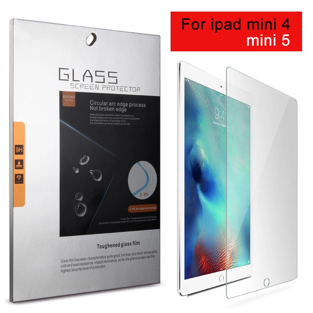 

for iPad mini4 mini5 , High Quality 9H Tempered 0.18mm thickness Glass Screen Protector for iPad mini 4 5 Protective Guard Film