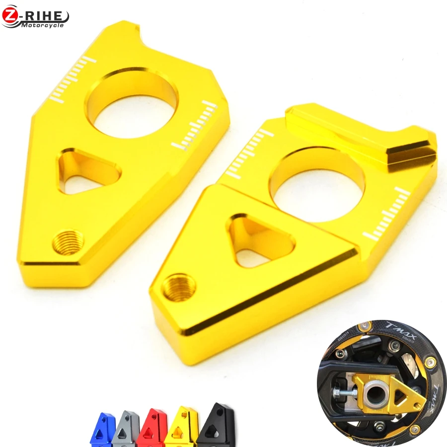 Motorcycle Chain Adjuster chain adjuster tensioner CNC Rear Axle Spindle Chain Adjuster Blocks for Yamaha TMAX 530 500