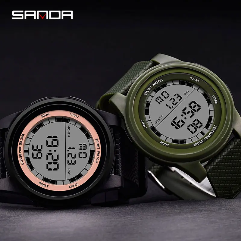 2018 New SANDA Super Slim Digital Watch Men Waterproof 3ATM Men's Watches Ultra Thin Military Sport Watch Relogio Masculino 365