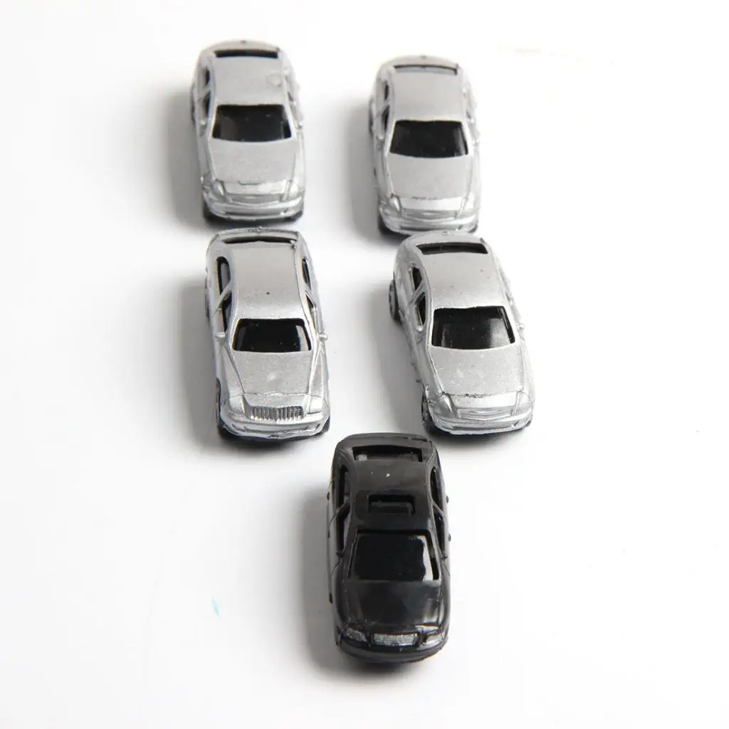 Random 5Pcs 1:100 Scale Painted Car Model DIY Sand Table Building Model Materials Scene Microlandschaft
