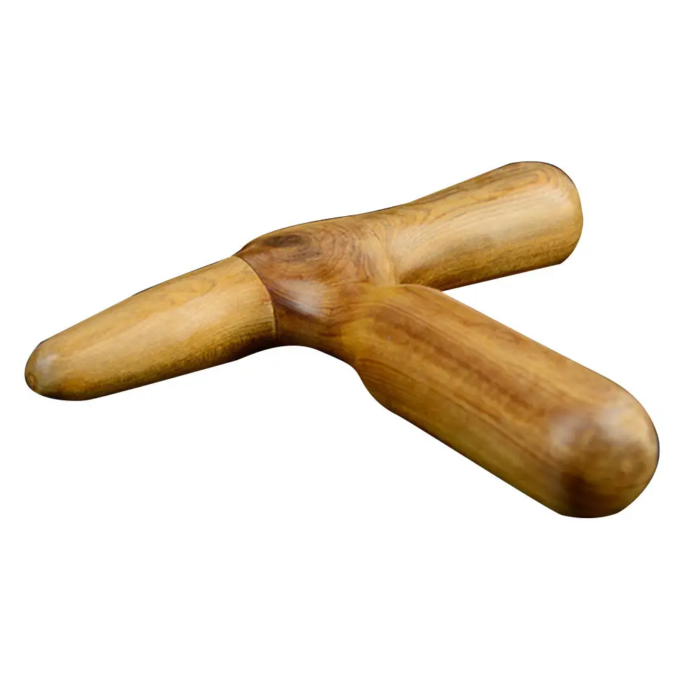1Pcs Natural Wooden Hand Leg Acupuncture Acupoint Stick Sandalwood Cross Massager Health Tools Wholesale