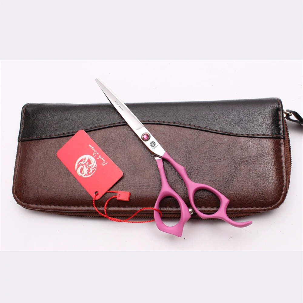 Профессиональные Парикмахерские ножницы Z1024 6 0 дюйма 17 5 см|japan 440c|purple dragonscissor salon |