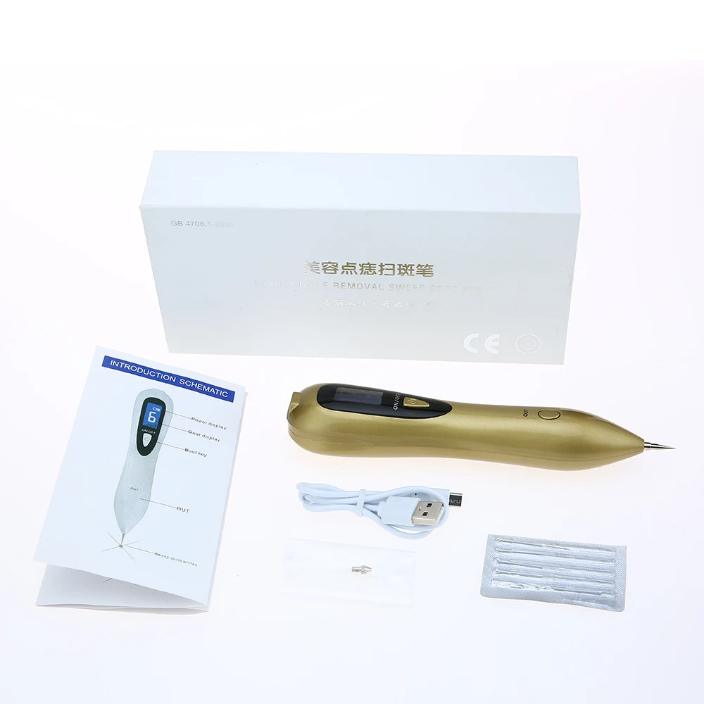 

Laser Freckle Moles Removal Machine USB Charged Skin Mole Removal Dark Spot Remover Pen 6 Levels Portable Skin Spot Eraser